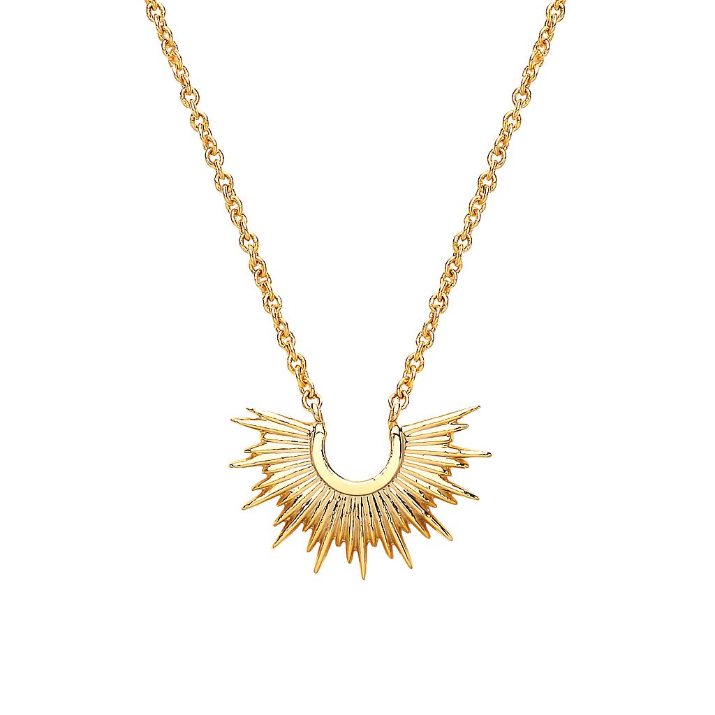 Half Sunburst Necklace - Gold Plated