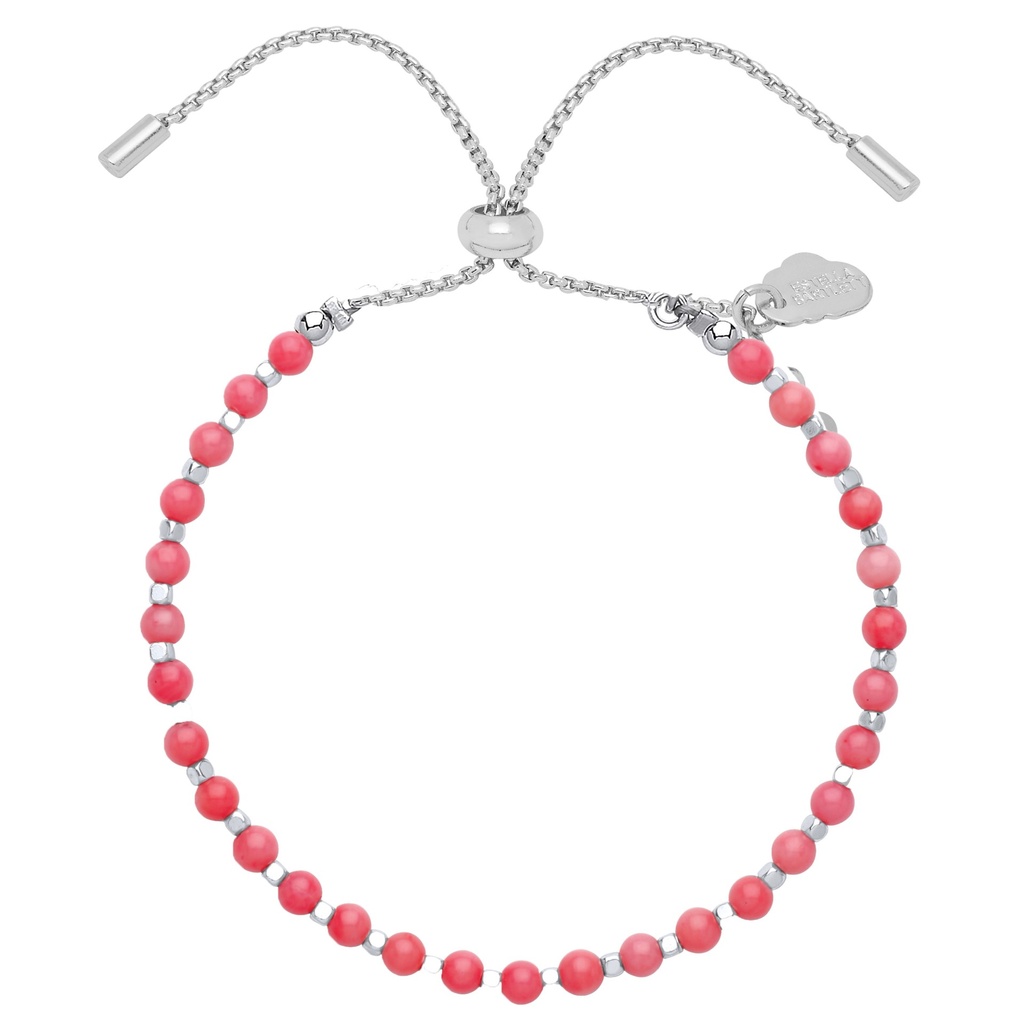 Amelia Bracelet - Silver Plated - Coral Agate (Open Sell)