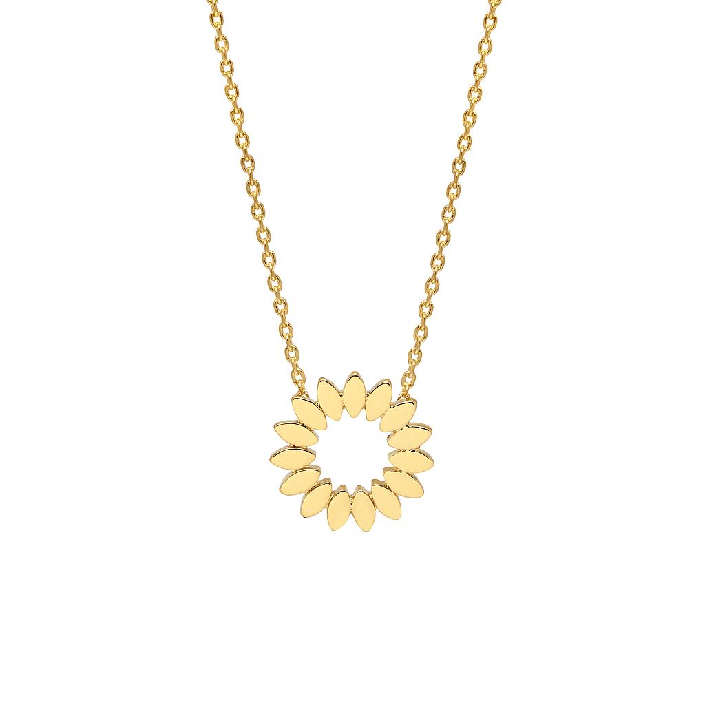 Modern Floral Necklace - Gold Plated