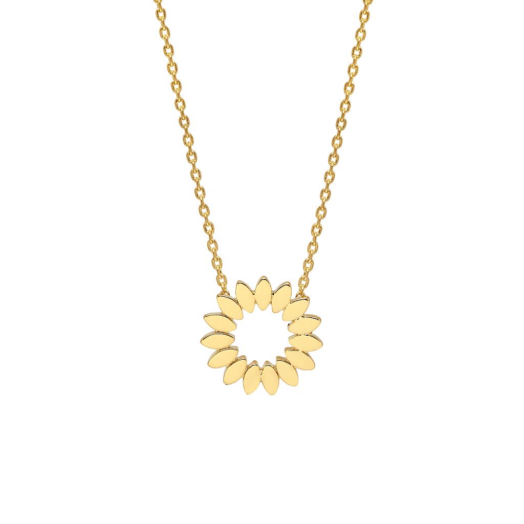 Modern Floral Necklace - Gold Plated