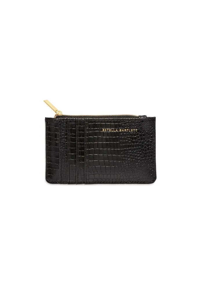 Card Purse - Black - Croc