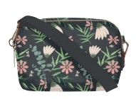 Double Crossbody Bag (The Holland) - Dark Floral Nylon