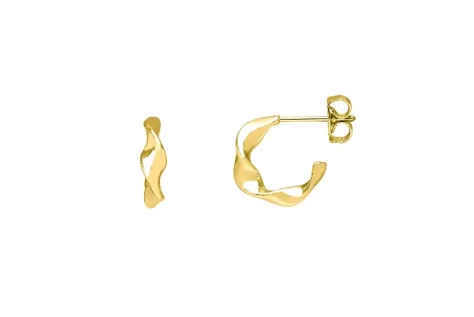 Twist Hoop Earrings Gold