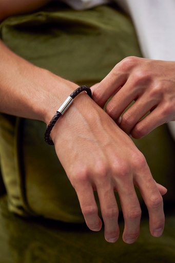 [BLB6044] Brown Leather Single Wrap Bracelet
