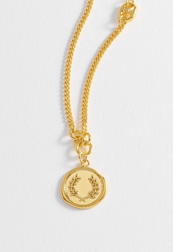 [BLN6058G] Gold Plated Wax Seal Necklace