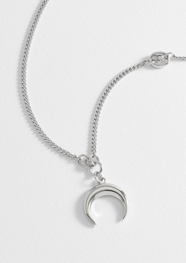 [BLN6063S] Rhodium Plated Horn Necklace