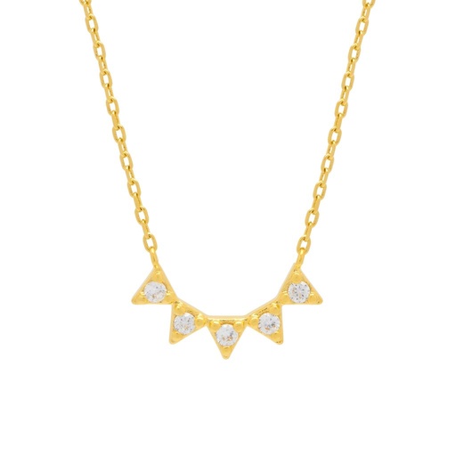 [EBN6125G] CZ Bunting Necklace - Gold Plated