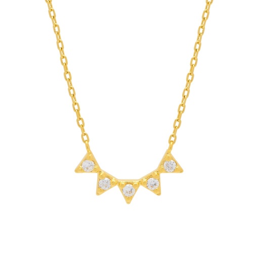 [EBN6125G] Cz Bunting Necklace - Gold Plated