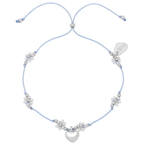 [EBB6131S] Heart And Flower Beaded Louise Bracelet