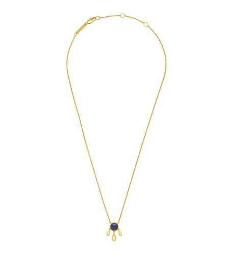 [EBN6166G] Lapis And Droplet Necklace - Gold Plated