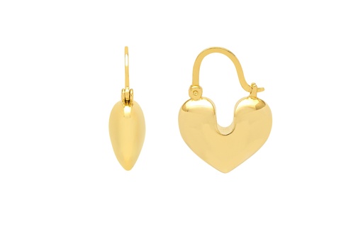 [EBE6175G] Enamel Heart Hoops  - Gold Plated