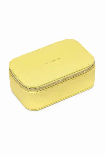 [EBP6193] Pale Yellow Saffiano Mini Jewellery Box