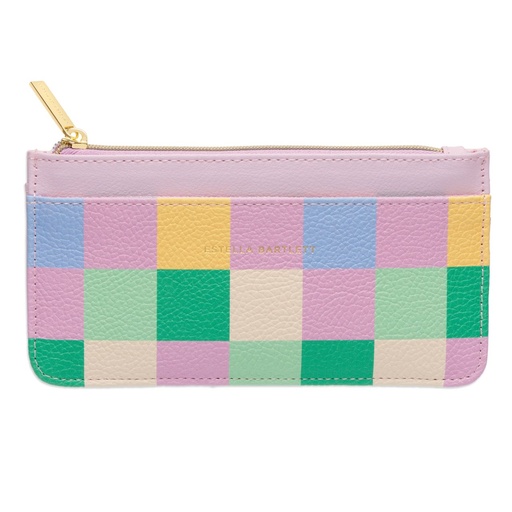 [EBP6208] Checkerboard Print Long Purse