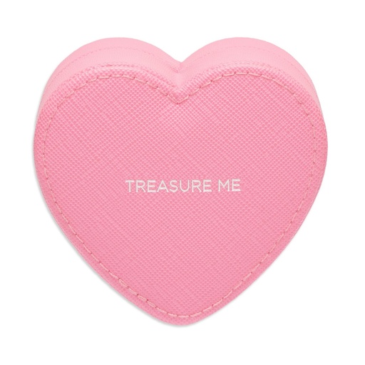 [EBP6210] Mini Heart Shaped Jewellery Box - Pink Saffiano 