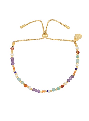 [EBB6282G] Lilac And Orange Mixed Mini Bead Bracelet