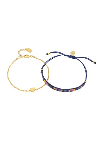 [EBB6285G] Purple Heart Miyuki Duo Bracelet