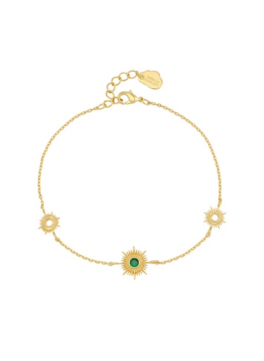 [EBB6289G] Multi Sunburst Green CZ Bracelet