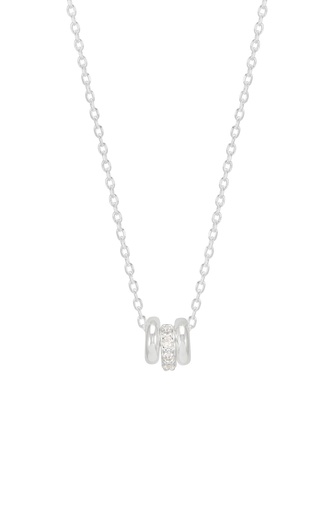 [EBN6300S] Triple Ring with Pave Necklace