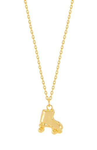 [EBN6304G] Pave Roller Skate Necklace