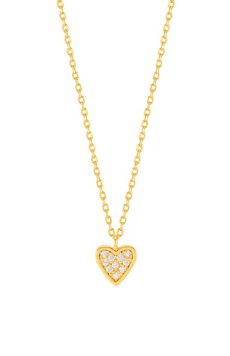 [EBN6312G] Pave Mini Heart Necklace (233410389)