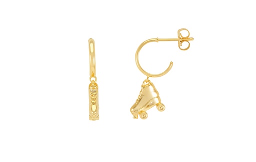 [EBE6319G] Rollerskate Hoop Earrings