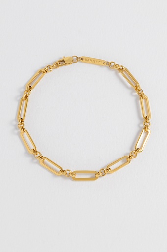 [BLB6336] Mixed Paperclip Link Bracelet - Gold Plated