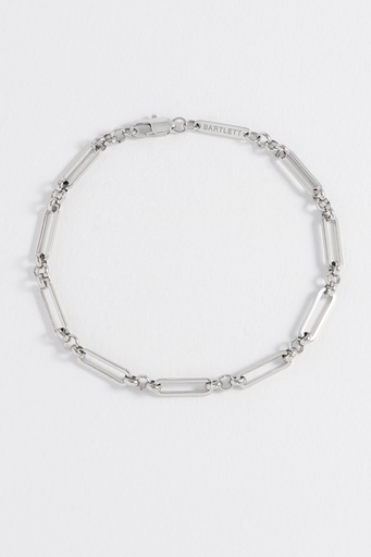 [BLB6337] Mixed Paperclip Link Bracelet - Rhodium