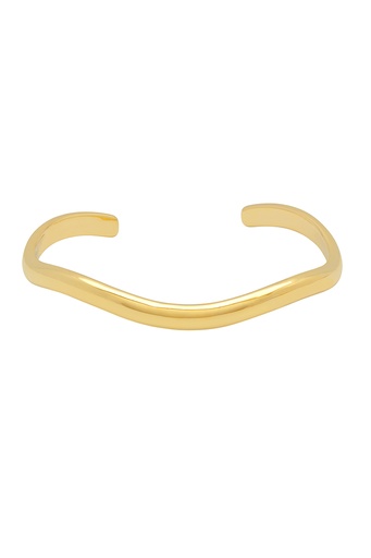 [EBB6414G] Wave Open Bangle  - Gold Plated