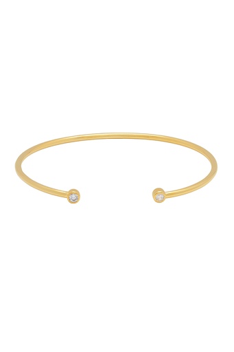 [EBB6415G] Fine Cz Open Bangle  - Gold Plated