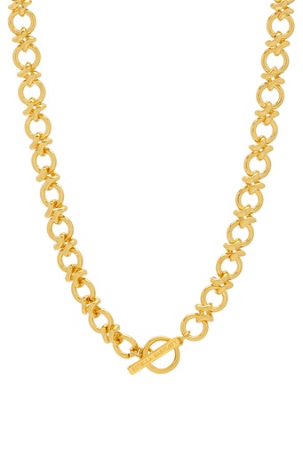 [EBN6424G] Knot Round Link Necklace - Gold Plated