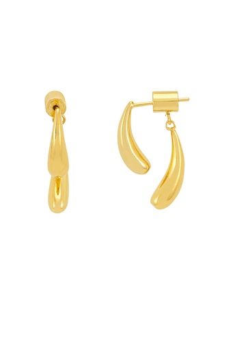 [EBE6439G] Front And Back Droplet Earrings  - Gold Plated