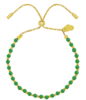 [EBB6460G] Green Jade/Quartz Amelia Bracelet