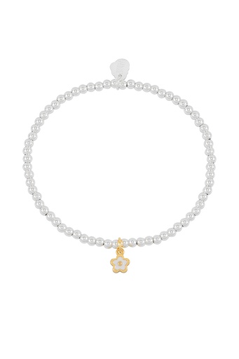 [EBB6538G] White Flower Sienna Bracelet - Gold Plated