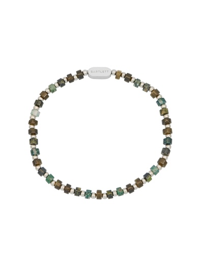 [BLB6800S] Mixed Green Gemstone Rondelle Bracelet