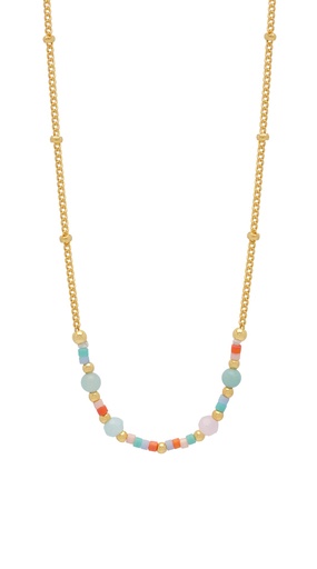 [EBN6632G] MINI MIXED DUO CHAIN HEART NECKLACE