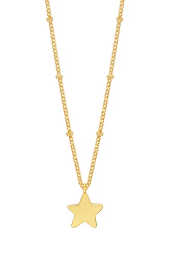 [EBN6643G] HAND DRAWN STAR PENDANT ON BEADED CHAIN
