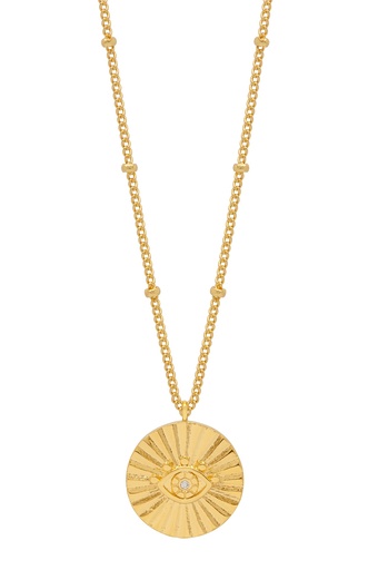 [EBN6645G] BOHO EYE COIN NECKLACE
