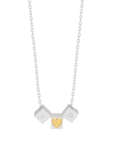 [EBN6646S] I <3 U CUBE NECKLACE