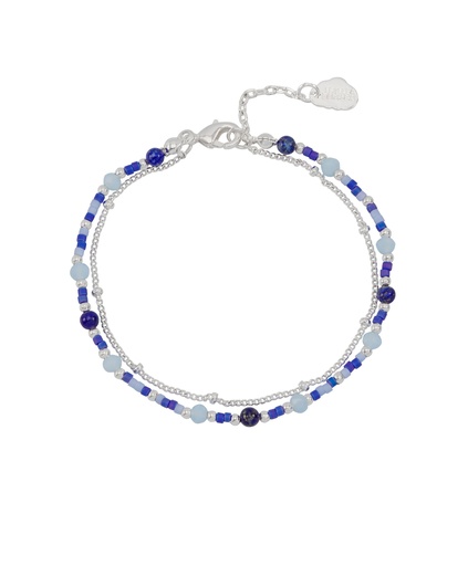 [EBB6619S] MINI MIXED DUO CHAIN HEART BRACELET