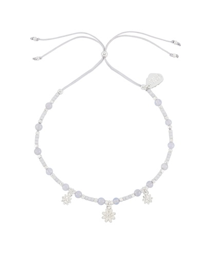[EBB6620S] TRIPLE FLOWER WHITE ENAMEL SIENNA BRACELET