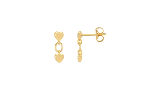 [EBE6608G] LINKED HEART STUDS