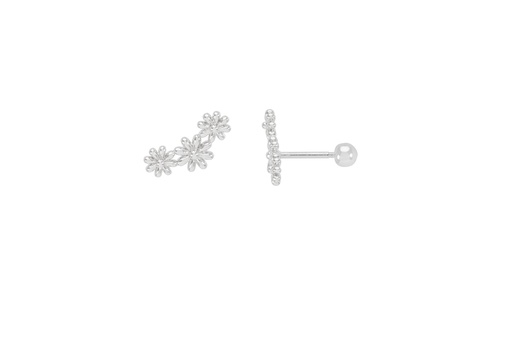 [EBE6609S] TRIPLE FLOWER STUDS