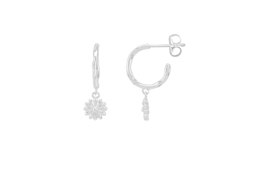 [EBE6613S] MOLTON DAISY HOOP EARRINGS