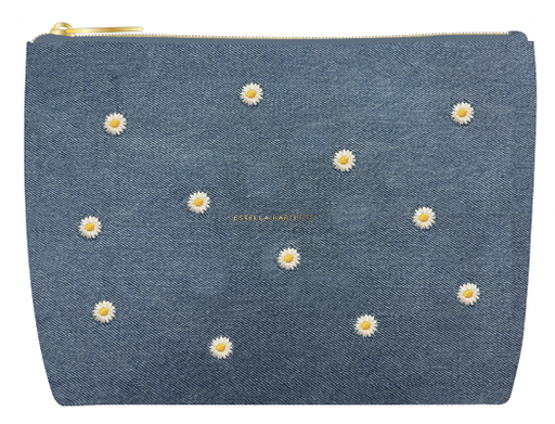 [EBP6685] Everyday Pouch - Embroidered Denim