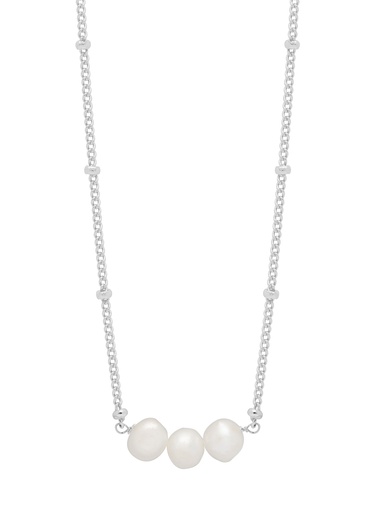 [EBN6635S] BEADED CHAIN AND PEARL NECKLACE