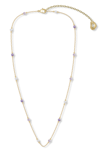 [EBN6815G] AMETHYST PAPER LINK NECKLACE