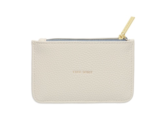 [EBP6812] Classic Card Purse - Off White Grain