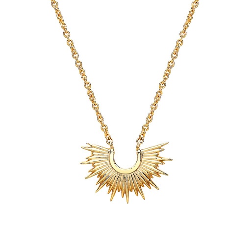 [EB1608C] Half Sunburst Necklace - Gold Plated