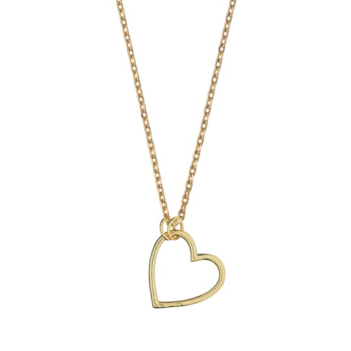 [EB1141C] Open Heart Necklace - Gold Plated