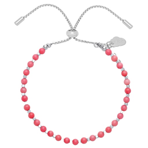 [EBG3759OS] Amelia Bracelet - Silver Plated - Coral Agate (Open Sell)